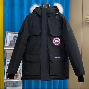 Canada Goose Navy Parka with White Fur Hood
